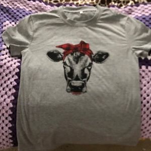 Gray cow shirt